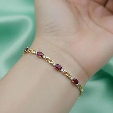 Rubis Bracelet Chaîne Coupe