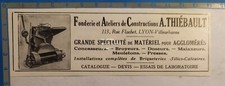 FONDERIE THIEBAULT LYON matériel   publicité 1930