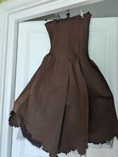 JUPE MI-LONGUE MARRON COTELAC T36/38