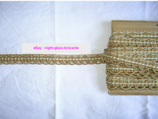 11 METRES DE GALON DE PASSEMENTERIE ANCIENNE DE LYON-AVEC LUREX DORÉ-N°AM28