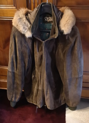 Blouson cuir kaki - en,