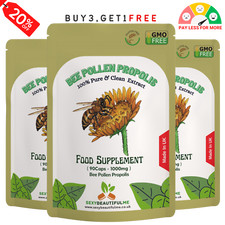 Abeilles Pollen Propolis Capsules 1000mg-Anti-Inflammatory, Anti-oxydant, Boost