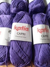 8 pelotes 100 % Coton Mercerise Capri KATIA Crochet Tricot Coloris Violet 