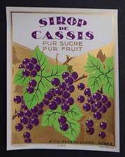 Ancienne étiquette SIROP DE