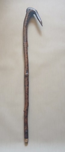 Canne tête oiseau ancienne - canne, d'oiseau