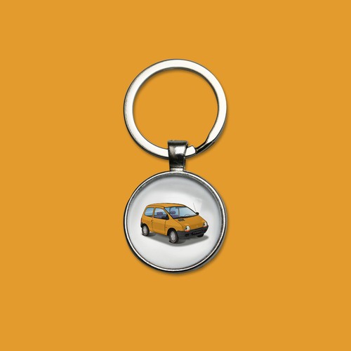 Porte clés twingo jaune - twingo,