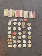 LOT DE 53 JETONS EN OS XIXeS POUR JEUX DE CARTES JEU ANCIEN COLORES