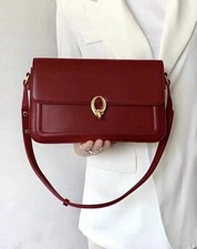 Sac Rouge Foncé En Simili Cuir A Bandoulière A Rabat Femme Réglable