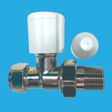 15mm Plaqué Chrome Connecté Radiateur Valve Chauffé Serviette Rail Droit Salle