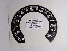 Autocollant conversion compteur SMITHS MPH en KPH pour MG Midget / Sprite ø 100