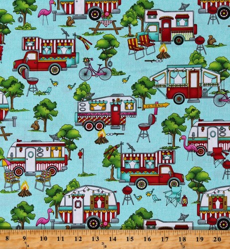 Cotton campers retro vans - cotton,