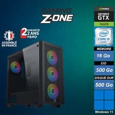 PC GAMER Z-ONE i5-9600K 16Go SSD 500Go + HDD 500Go GTX 1660s WIFI 6 WIN11 PRO