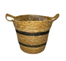 Cache-pot en jonc de mer avec poignées – Hauteur 22 cm, Longueur 18 cm