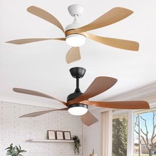 Ventilateur de Plafond Moderne 132cm, Moteur DC Silencieux, Fort Débit, 5 Pales