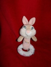 Doudou Hochet Baton Lapin Rose et Beige  Panpan Disney Store