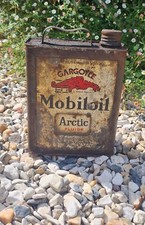 ANCIEN BIDON HUILE AUTO MOTO GARAGE MOBILOIL ARTIC ATELIER