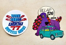 FIAT 126   2 sticker autocollant publicitaire  vintage adesivo collector 1977 