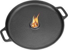 Plaque de Cuisson en Fonte, Ø35cm BBQ Plancha avec Poignée, Ronds Plaque B
