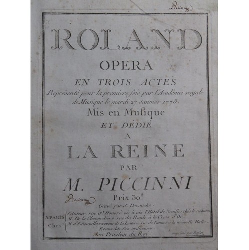 Piccinni niccolo roland opéra - niccolo,
