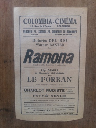 Programme cinema ramona - programme,