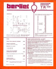 BERLIET / TRH 320 / TRACTEUR ROUTIER / FICHE TECHNIQUE de 1974