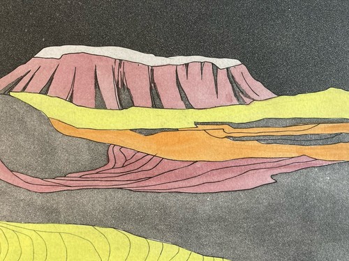 Gravure lithographie couleur - lithographie,
