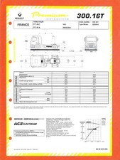 RENAULT TRUCKS / PREMIUM  300 . 16 T / PORTEUR  16 T / FICHE TECHNIQUE de 1996