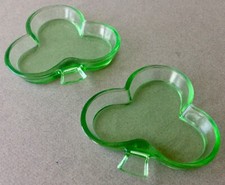2 CENDRIERS verre OURALINE vintage TRÈFLE. Vide-poches, baguier…carte à jouer.