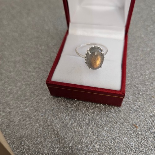 Fire labradorite solitaire - fire,