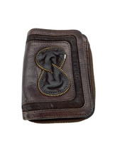 Portefeuille zippé en cuir