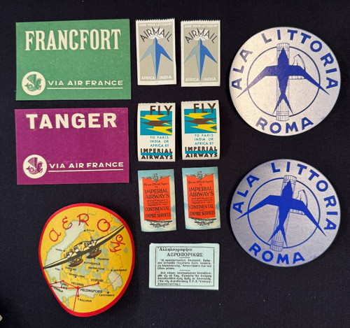 Lot etiquettes de bagage - de,