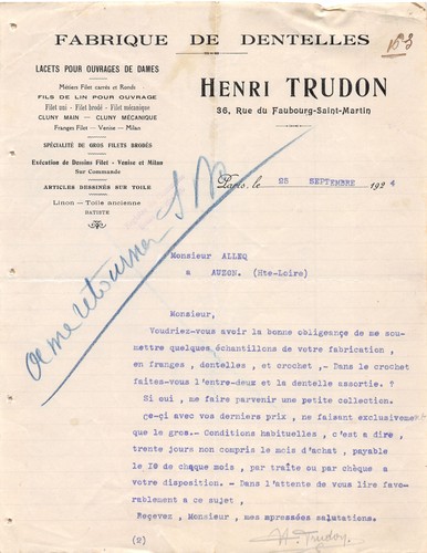 1924 fabrique dentelles - 1924,