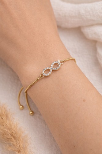 Bracelet infini doré - , femme