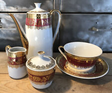 Service À Thé Porcelaine Fine Dorure Limoges Marquage À Identifier 5 Pièces