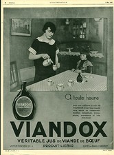 Publicité ancienne jus de viande de bœuf  Viandox 1926  Puybelle issue magazine