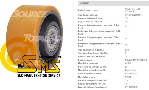 Roue stabilisatrice 150 88 - roue,