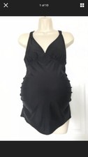 Liz Lange Maternity Tankini Swim Top Size Small Black