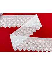 Dentelle Broderie Anglaise Tresse 8cm San Gallo 4BF43 Festonnée Volants Unique