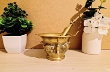 Mortier et Pilon en Bronze Doré - Vintage - Ustensile de Cuisine 