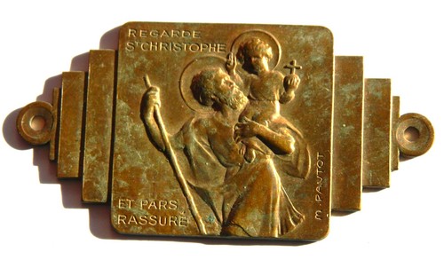 Plaque christophe cuivre - plaque, st