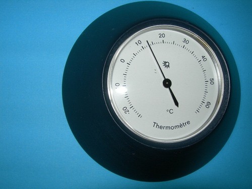 Thermomètre bois rond très - thermomètre, bois,