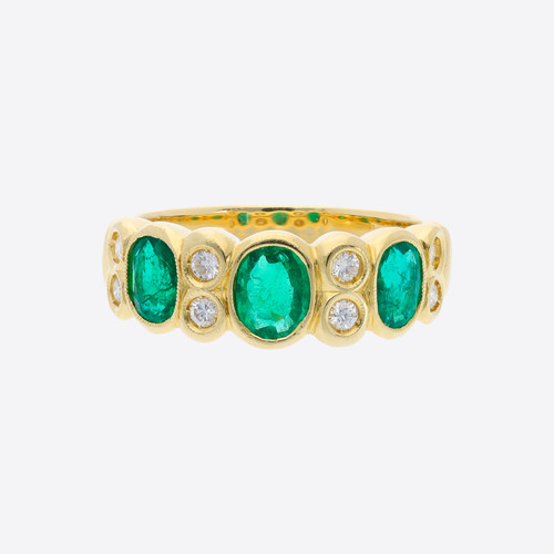 Bague émeraude diamants