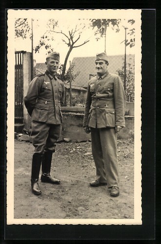 Photo carte deux soldats - photo-carte, de