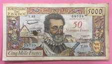 5000 Frs Henri IV ETAT TB+ Surchargé 50 Nouveaux Frs 5-3-1959 Y.89 59739