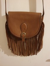 Sac Bandoulière Lucie En Cuir franges  Gérard Darel Etat Neuf marron