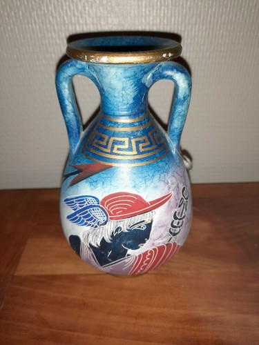 Vase poterie peint main - main,