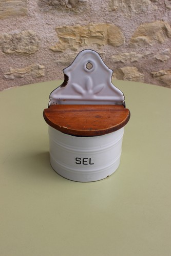 Boite sel emaillee - boite,