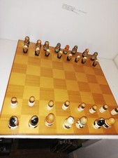 RARE JEU D ECHECS BOIS PRESIDENT USA VS URSS LENINE CLINTON PLATEAU 45CM COMPLET