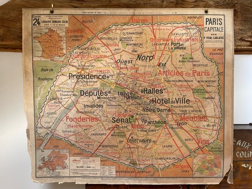 Carte affiche scolaire vidal - affiche,