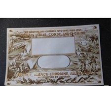 DIPLÔME COMMÉMO VIERGE ARMÉES FRANÇAISES ARMÉE LIBÉRATION ALGÉRIE CORSE INDO WW2